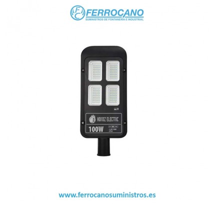 FAROLA SOLAR LED CALLE HEPO 100W 1300LM 6400K 312505