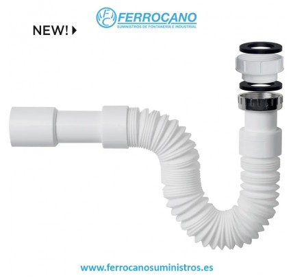 SIFÓN ARTICULADO DUCHAFLEX DUAL 1 1/4"-1 1/2" G 32-40 BLANCO 7200