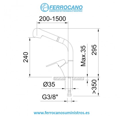 MONOMANDO FREGADERO EXTRAIBLE CLEVER S12 URBAN CROMO 61129