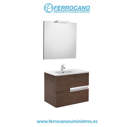 PACK MUEBLE VICTORIA-N ROCA 70CM 2 CAJONES ROBLE + LAVABO + APLIQUE LED STARLIGHT A855843155
