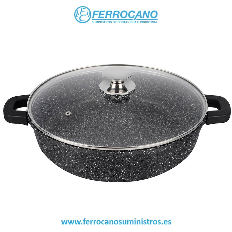 CACEROLA ALTA PIEDRA BLACK C/TAPA 28CM