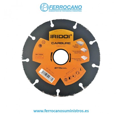 DISCO CARBURO TUNGSTENO IRIDOI 115MM MADERA-PLÁSTICO-CARTÓN-YESO CBR00115