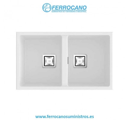 FREGADOR POALGI ZIE 70 2S BLANCO BRILLO GLOSS