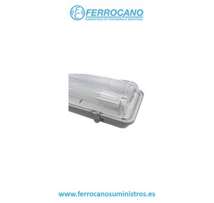 PANTALLA ESTANCA HEPO LED CON TUBO 2X9W 6000K 43484