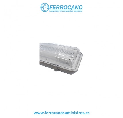 PANTALLA ESTANCA HEPO LED CON TUBO 2X9W 6000K 43484